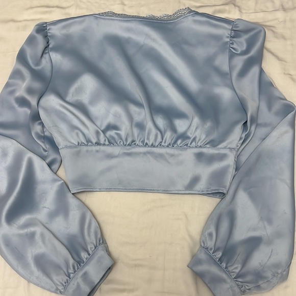 Simons Twik Baby Blue Silk Blouse - Picture 9 of 9